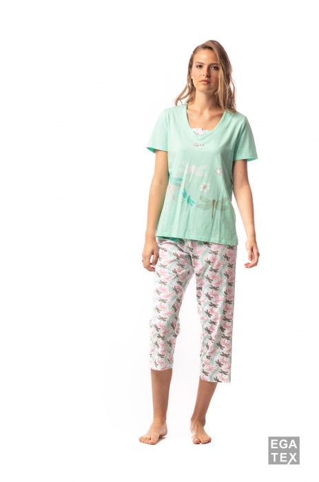 Egatex Pijama de Mujer de algodón motas 202501